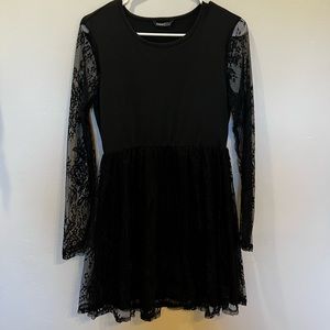 Black dress with lace sleeves